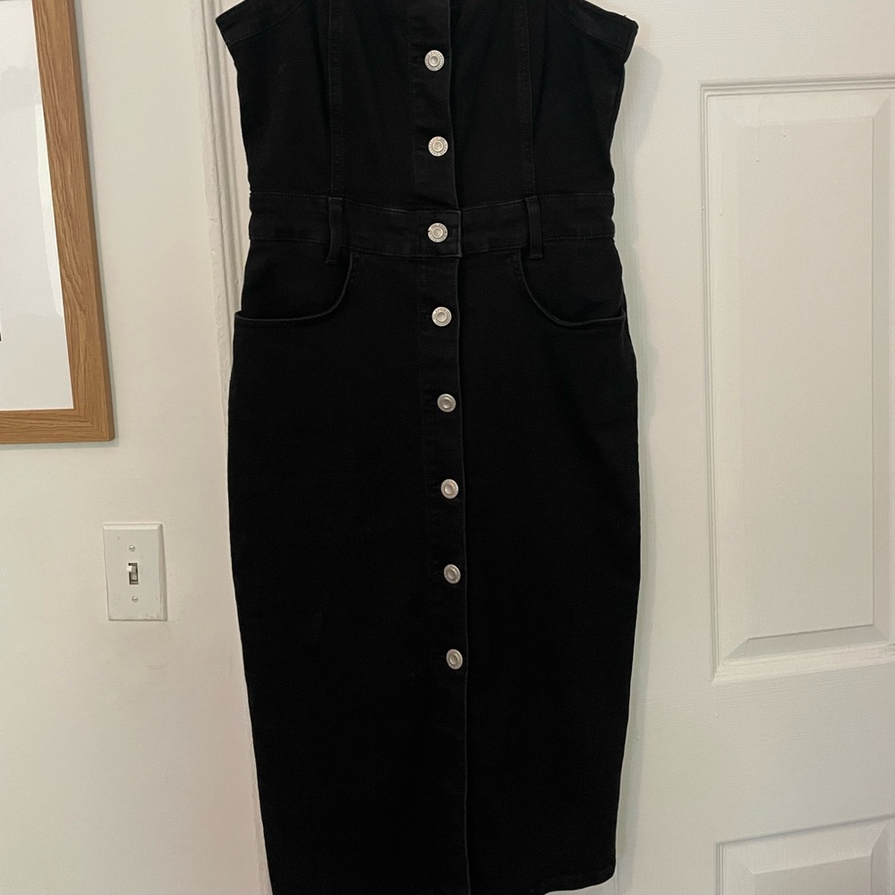 Zara midi overall dress black - Size Medium - Picture 2 of 2